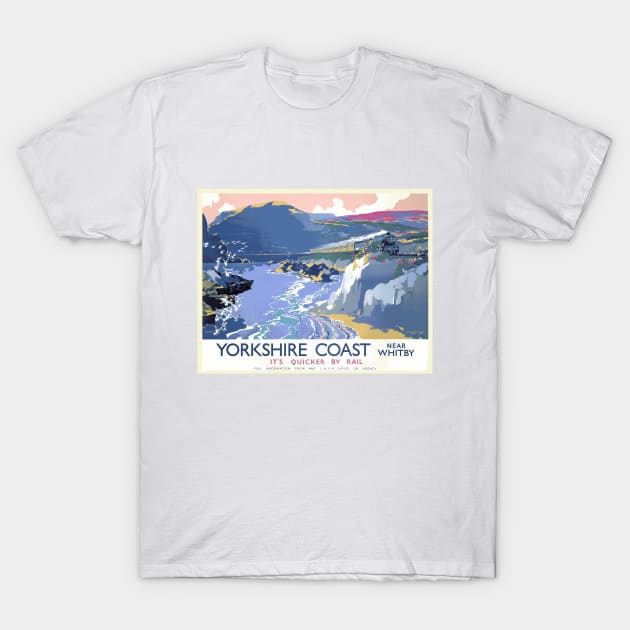 Vintage British Travel Poster: The Yorkshire Coast, Near Whitby T-Shirt by Naves